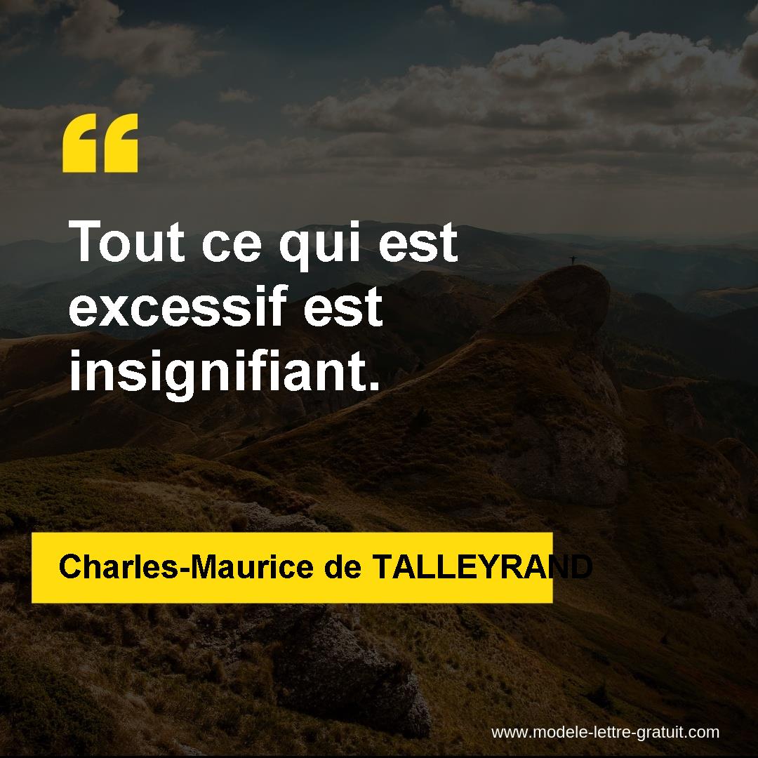 Tout Ce Qui Est Excessif