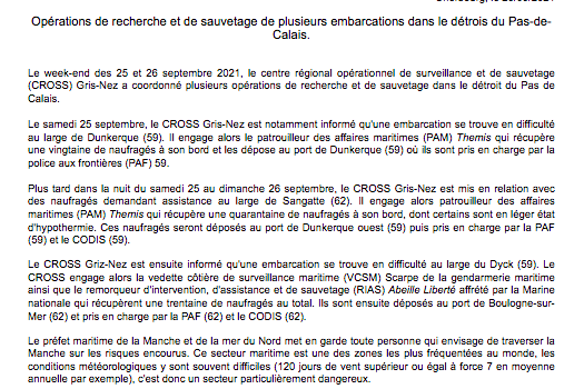 Lettre Marine Du 26 Septembre 2021